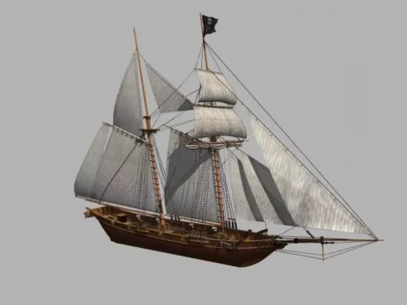 Wreck Wooden Raft 3d model