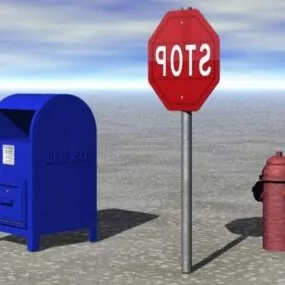 Street Stuff Set 3d model