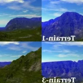 Mountain Terrain With Sky 3d model