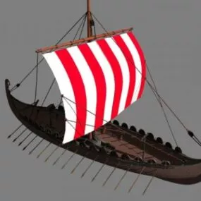 Viking Long Boat 3d model