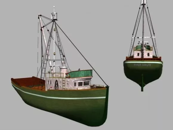 Rustic Fishing Boat 3d model Rustic Fishing Boat 3d model