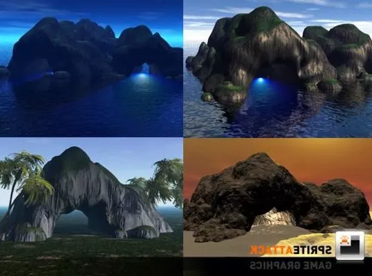 Cave On Mountain Lake 3d model Cave On Mountain Lake 3d model