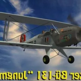 Vintage Aircraft Bucker Bu131 3d model