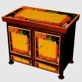Vintage Buffet Desk Furniture 3d model