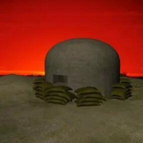 Concrete Military Bunker 3d model