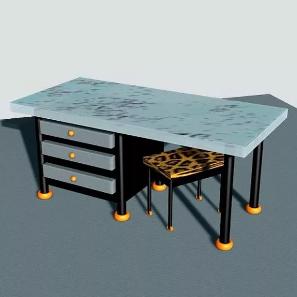Office Work Desk Cubicles 3d model