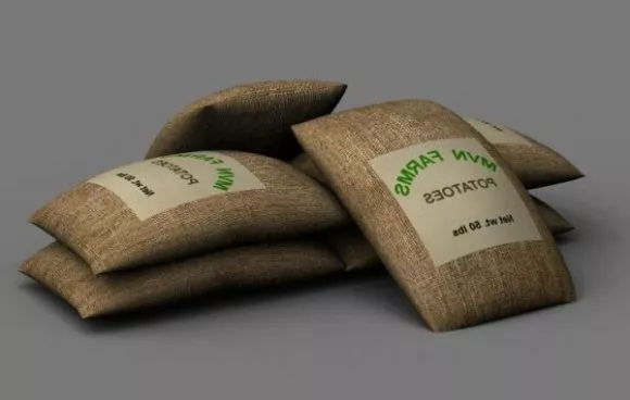 Rice Bag Burlap Material 3d model Rice Bag Burlap Material 3d model