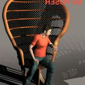 Butterfly Chair With Character 3d model