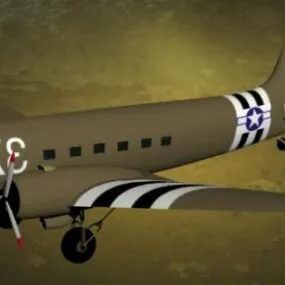 C47 Military Aircraft 3d model