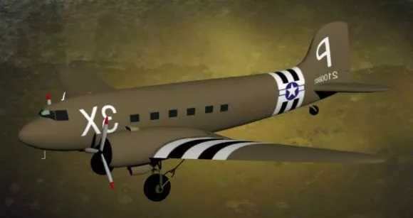 C47 Military Aircraft 3d model C47 Military Aircraft 3d model