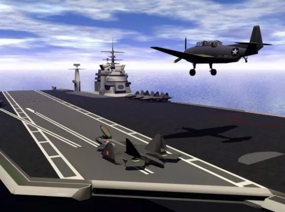 Uss Aircraft Carrier In The Sea 3d model Uss Aircraft Carrier In The Sea 3d model