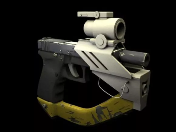 Gun Weapon With Bullet 3d model