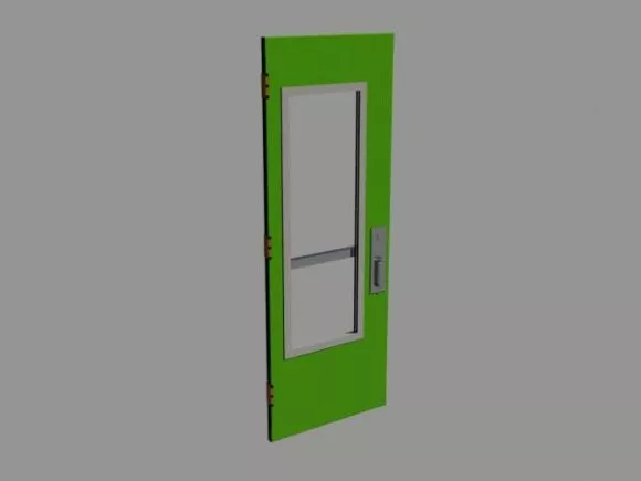 Single Door With Wooden Center 3d model