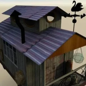 Steel Roof House Building 3d model