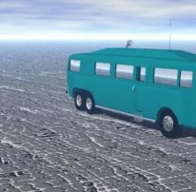 Antique Camper Van 3d model