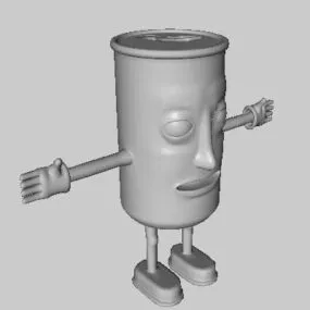 Cartoon Can Man 3d model