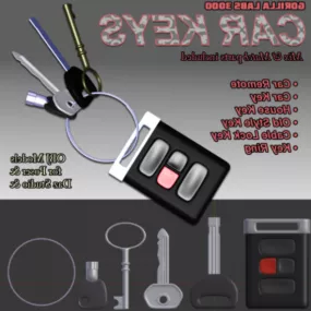 Car Keys With Remote 3d model
