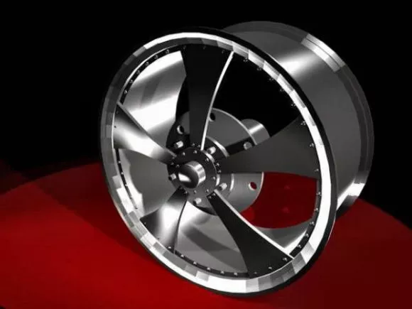 Tire And Chrome Car Rim 3d model