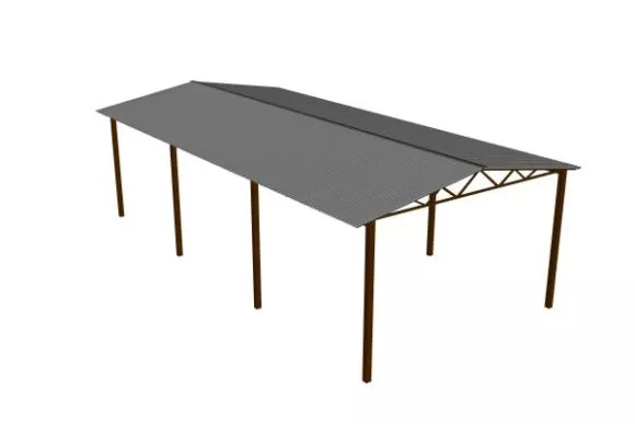 Column With Mesh Roof Structure 3d model