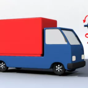 Lowpoly Truck Cartoon Vehicle 3d model