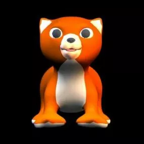 Cute Cartoon Kitten Cat 3d model