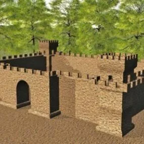 Castle Building Wall 3d model