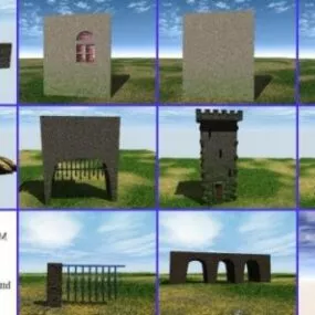 Castle Park Building Parts 3d model