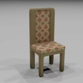 Vintage Wood Chair With Pattern 3d model