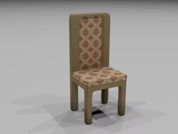 Vintage Wood Chair With Pattern 3d model Vintage Wood Chair With Pattern 3d model