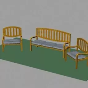 Garden Wooden Chair 3d model