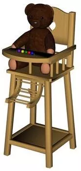 Office Simple Wheel Chair 3d model