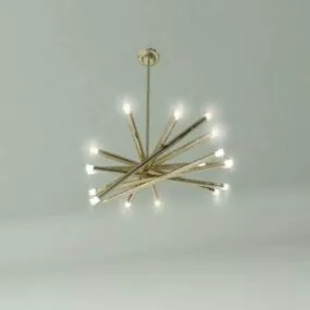 Chandelier Brass Bar Lighting 3d model