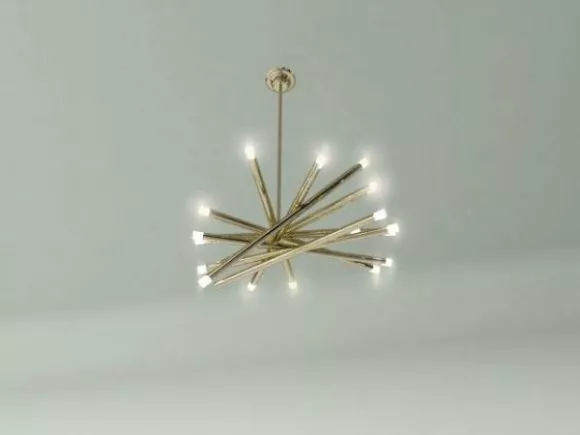 Chandelier Brass Bar Lighting 3d model Chandelier Brass Bar Lighting 3d model