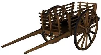 Simple Cart With Bicycle Wheels 3d model