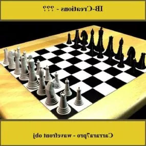 Black White Chess Game 3d model