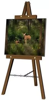 Wooden Easel Ikea With Blackboard 3d model