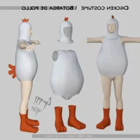 Chicken Animal In Costume 3d model