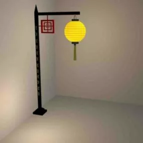 Chinese Antique Lantern Column 3d model