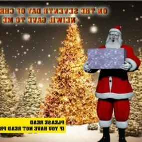 Christmas Santa With Gift Box 3d model