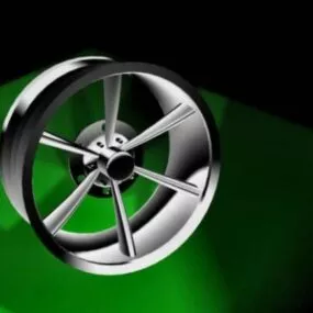 Modern Chrome Car Rim 3d model