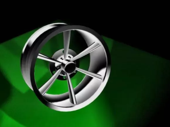 Futuristic Car With Big Wheels 3d model