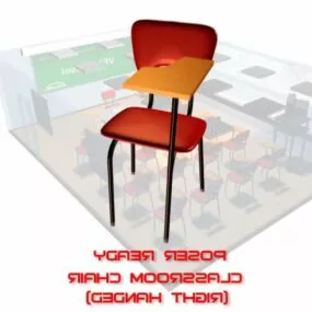 Classroom Chair With Table 3d model