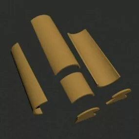 Clay Roof Tile Module 3d model