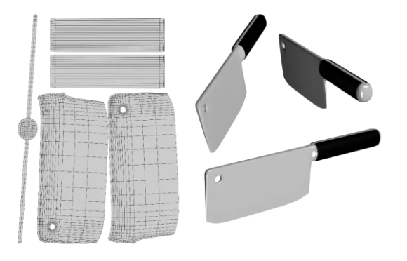 L Shape Kitchen Verona With Hood 3d model