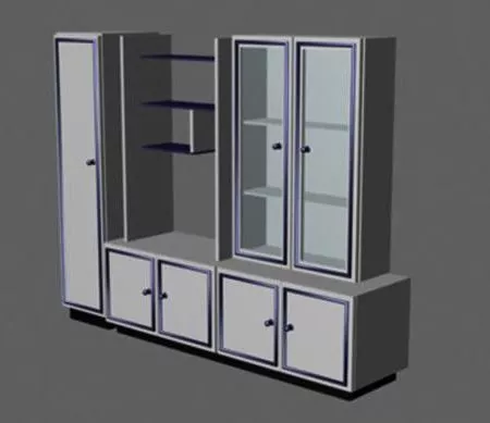 Modern Wine Cabinet Shelf With Counter Combined 3d model