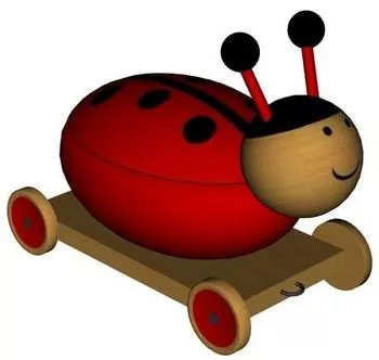 Wooden Ladybug Kid Toy 3d model Wooden Ladybug Kid Toy 3d model