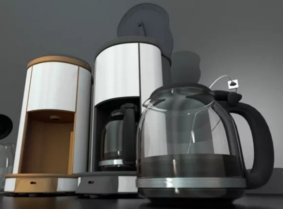 Modern Coffee Machine With Pot Rigged 3d model Modern Coffee Machine With Pot Rigged 3d model