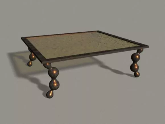 Solid Wood Coffee Table Square Shape 3d model