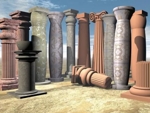 Rectangle Column With Black Stone Base 3d model