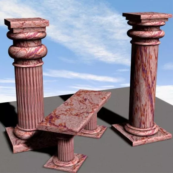 Hall Round Column 3d model
